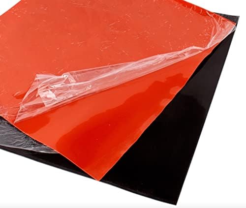2 елемента 500x500x1 мм, Червена/черна Силиконова плоча с плъзгане амортизация и термостойкой пълнеж - (Цвят: червен,