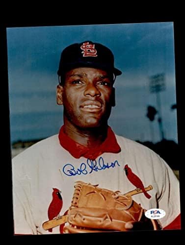 Боб Гибсън, PSA DNA Coa, Подписано Снимка 8x10 с Автограф от Кардиналите - Снимки на MLB с автограф
