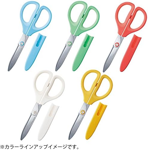 Бесклеевые ножици Kokuyo Saxa, Жълти, 3D Нож, Симетрична дръжка както за дясната, така и с лявата си ръка, с предпазна