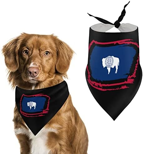 Флаг На Уайоминг Сладки Кърпи За Кучета С Триъгълен Дизайн, Шал За Домашни Любимци, Миещи Се Престилки За Кучета, Сменящи