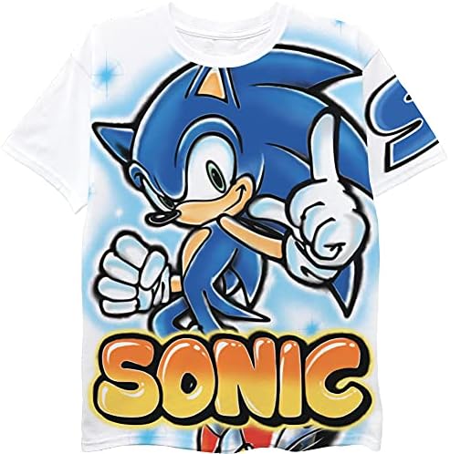 Тениска с къс ръкав Freeze Sonic на Таралеж, За момчета - Тениска с Въздушно покритие Звуков Бойс