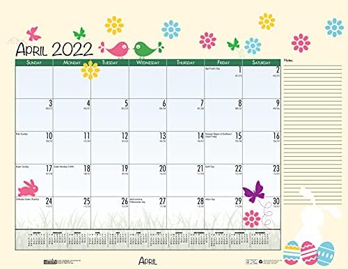 Месечен настолен календар House of Doolittle 2022, сезонен, 22 x 17 инча, януари - декември (HOD139-22)