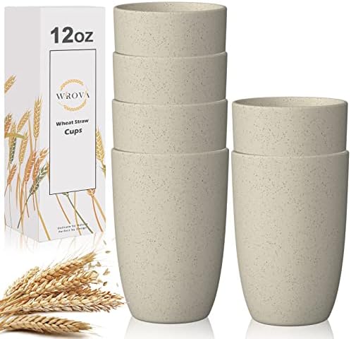 Чаша от слама пшеница 6 БР Добра алтернатива от Пластмаса за многократна употреба чаши, 12 грама Небьющаяся Чаша за пиене