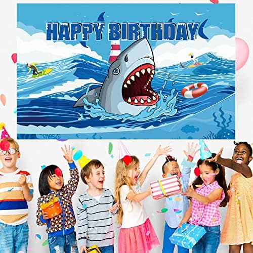 Украса за Парти в чест на рождения Ден на Акула, на Фона на Темата за Акулите, Банер за Момчета и Момичета, Банер честит