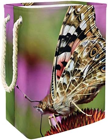 Кошница за дрехи MAPOLO Nature Butterfly Сгъваема Кошница за съхранение на бельо с Дръжки, Подвижни Скоби, Добре Задържа